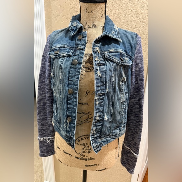 Free People Denim and Gray Jean Jacket - Picture 3 of 6